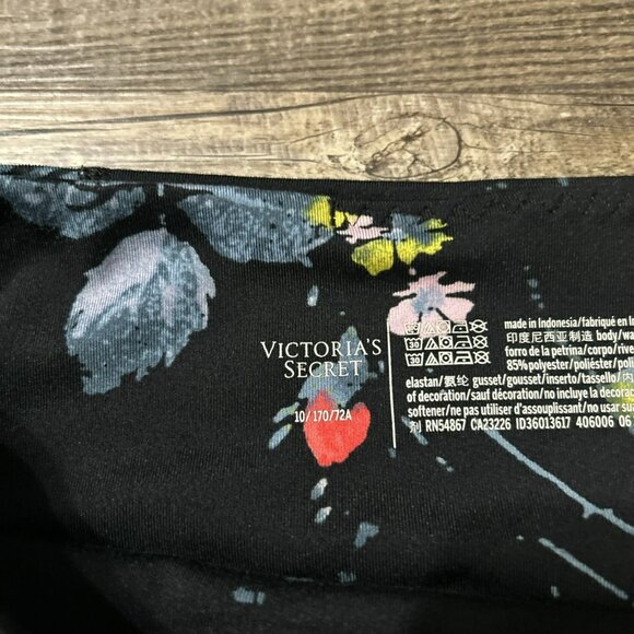 Victoria Secret Sport Women’s Black And Red Floral Athletic Leggings Stretch - Picture 6 of 9